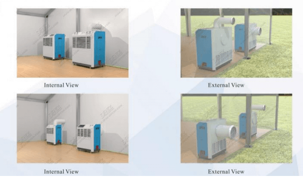 고열 저항하는 큰 휴대용 냉난방 장치 5HP 큰천막 사용