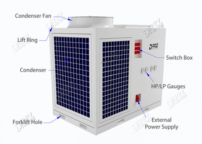 R410A 29KW 수평한 큰 휴대용 에어 컨디셔너 고열 저항하는